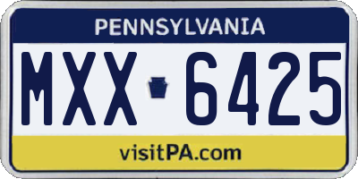 PA license plate MXX6425