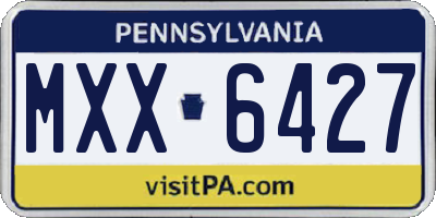 PA license plate MXX6427