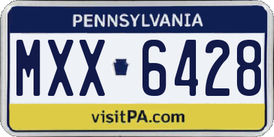 PA license plate MXX6428