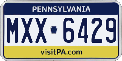 PA license plate MXX6429