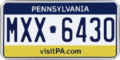 PA license plate MXX6430