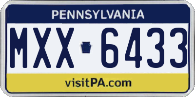 PA license plate MXX6433