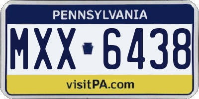 PA license plate MXX6438