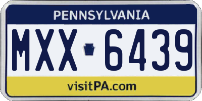 PA license plate MXX6439