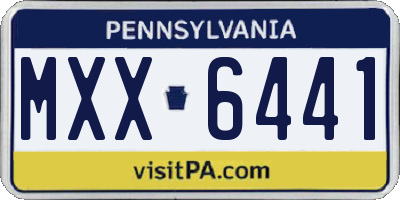 PA license plate MXX6441