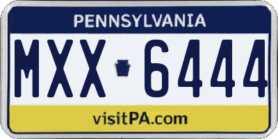 PA license plate MXX6444