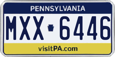 PA license plate MXX6446