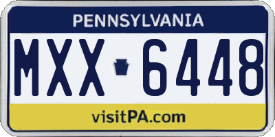 PA license plate MXX6448