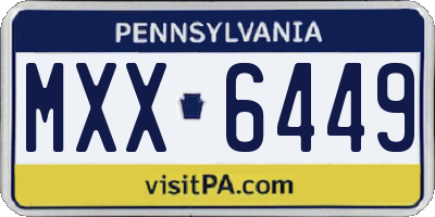 PA license plate MXX6449