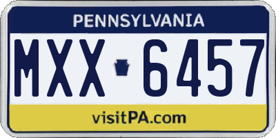 PA license plate MXX6457