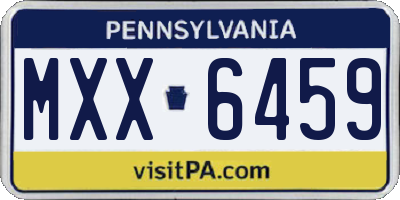 PA license plate MXX6459