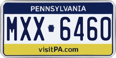 PA license plate MXX6460