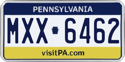 PA license plate MXX6462
