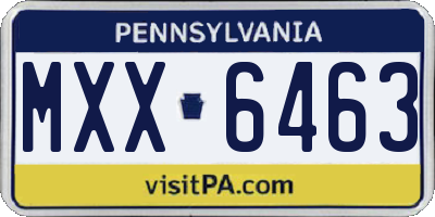 PA license plate MXX6463