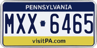 PA license plate MXX6465