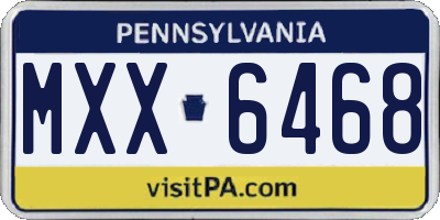 PA license plate MXX6468