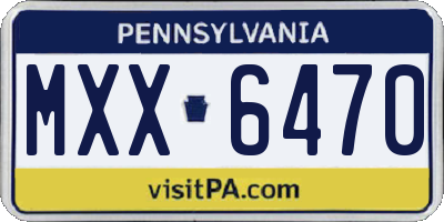 PA license plate MXX6470