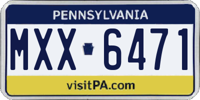 PA license plate MXX6471