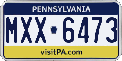 PA license plate MXX6473