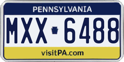 PA license plate MXX6488