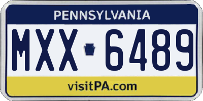 PA license plate MXX6489