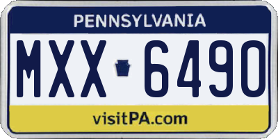 PA license plate MXX6490