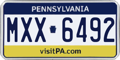 PA license plate MXX6492