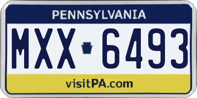 PA license plate MXX6493