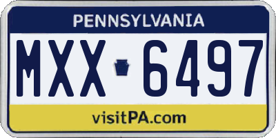 PA license plate MXX6497