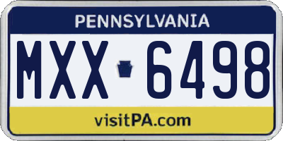 PA license plate MXX6498