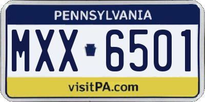 PA license plate MXX6501