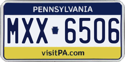 PA license plate MXX6506