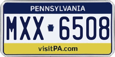 PA license plate MXX6508