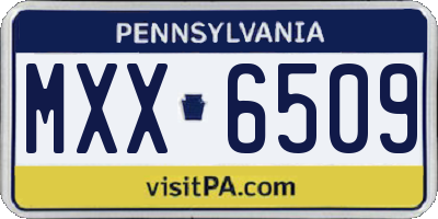 PA license plate MXX6509