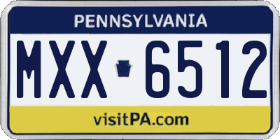 PA license plate MXX6512