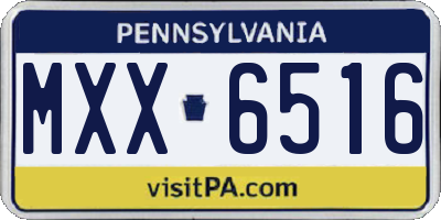 PA license plate MXX6516