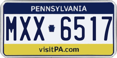 PA license plate MXX6517