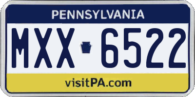 PA license plate MXX6522