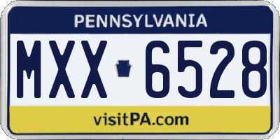 PA license plate MXX6528
