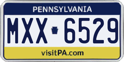 PA license plate MXX6529