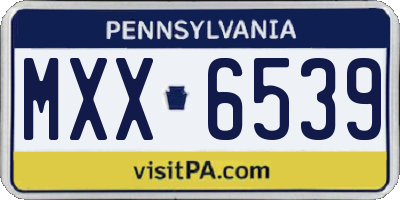 PA license plate MXX6539