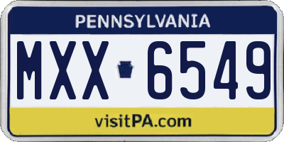 PA license plate MXX6549