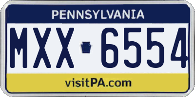 PA license plate MXX6554