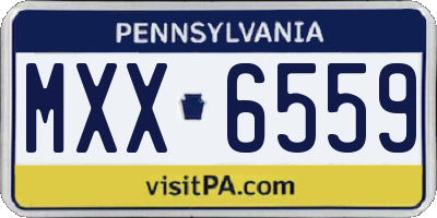 PA license plate MXX6559
