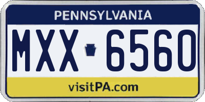 PA license plate MXX6560