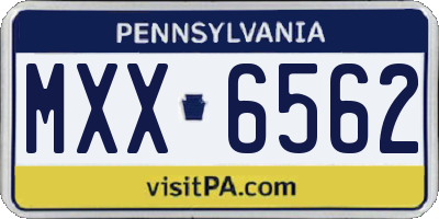 PA license plate MXX6562
