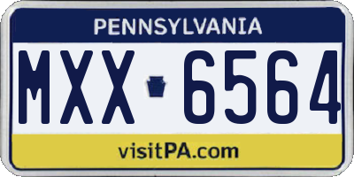 PA license plate MXX6564