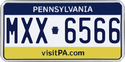 PA license plate MXX6566