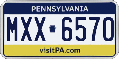 PA license plate MXX6570
