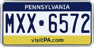 PA license plate MXX6572